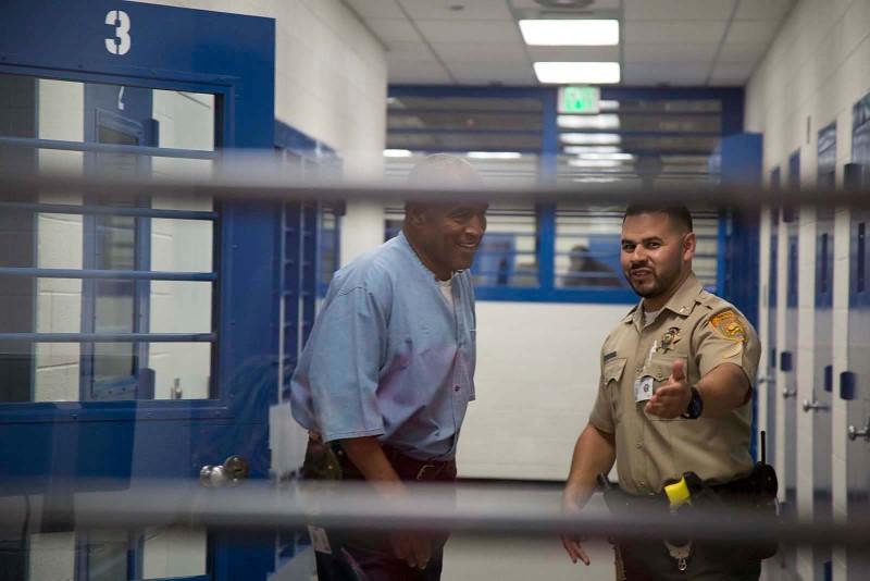 O.J. Simpson (L) arrives for his parole hearing in at Lovelock Correctional Centre in Lovelock, Nevada, on July 20, 2017. (Sholeh Moll/Nevada Department of Transportation/Handout via REUTERS)