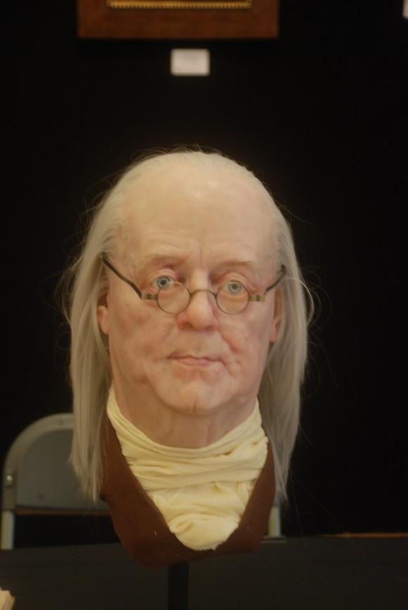 Sculptor and painter Daniel Horne created this realistic bust of Benjamin Franklin. (John Christopher Fine. Copyright 2017)