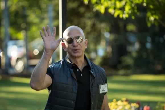Jeff Bezos, chief executive officer of Amazon, at the annual Allen & Company Sun Valley Conference, July 13, 2017 in Sun Valley, Idaho. (Drew Angerer/Getty Images)