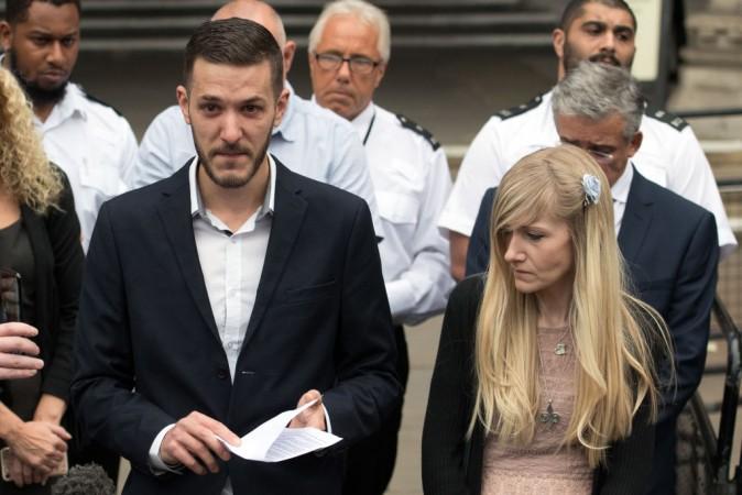 Chris Gard and Connie Yates, the parents of terminally ill baby Charlie Gard, speak to the media following their decision to end their legal challenge to take him to the U.S for experimental treatment, at The Royal Courts of Justice in London, England on July 24, 2017. (Carl Court/Getty Images)
