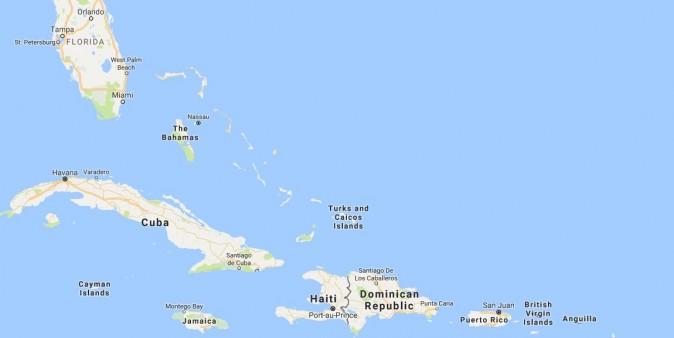 A Google Maps image shows the location of Turks and Caicos (Google Maps)
