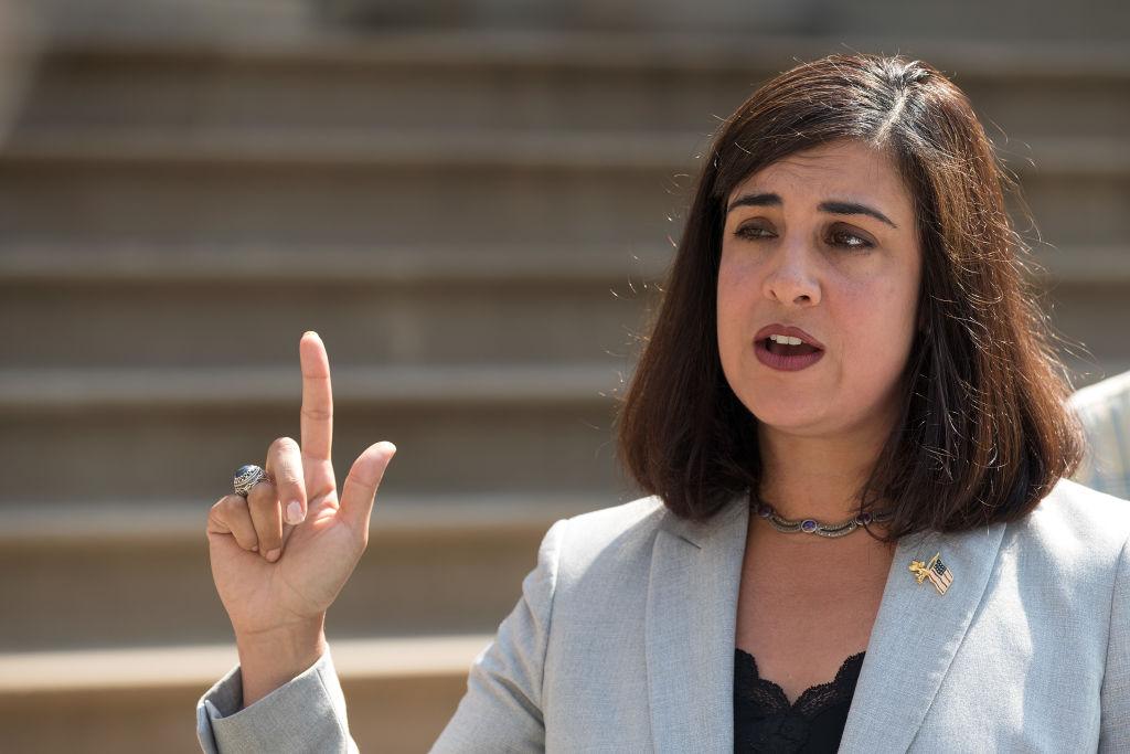 Nicole Malliotakis, Republican New York City mayoral candidate, speaks during a press conference outside City Hall, in New York City on July 19, 2017. (Drew Angerer/Getty Images)