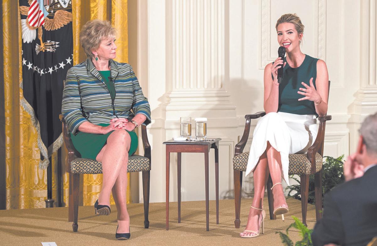 Ivanka Trump and Small Business Administrator Linda McMahon (L) participate in a small business event at the White House on Aug. 1. (THE WHITE HOUSE)