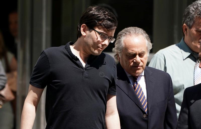 Former drug company executive Martin Shkreli and attorney Benjamin Brafman exit District Court after Shkreli was convicted of securities fraud, in the Brooklyn borough of New York City on August 4, 2017. (REUTERS/Carlo Allegri)