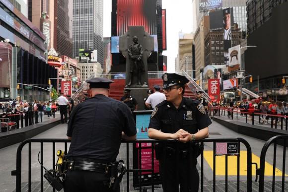 Police patrol in New York's Times Square on May 23, 2017 in New York City. (Spencer Platt/Getty Images)