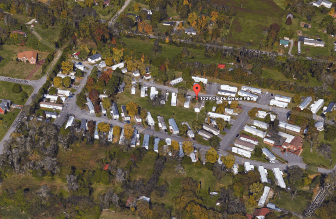 Trailer park in Goodlettsville, Tenn., where Yhoana Artega was murdered on Aug. 10, 2017. (Google Earth)