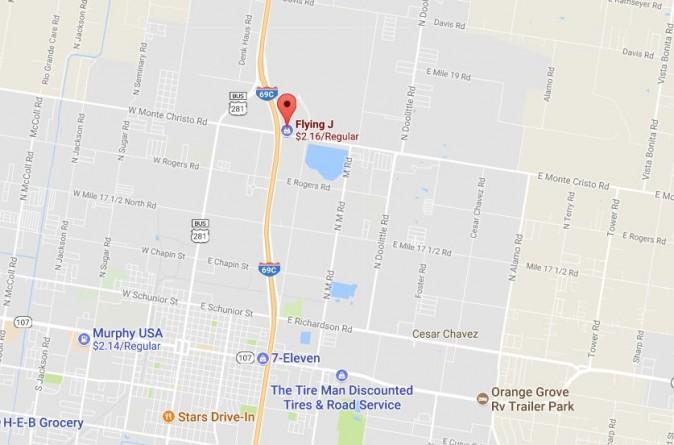 As Fox 8 reported, the trailer was found at a "Flying J" store parking lot.<br/>(Google Maps)