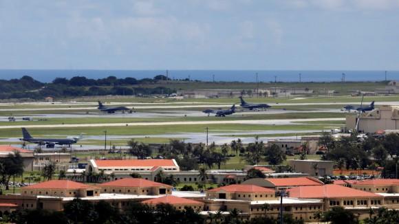 A view of U.S. military planes parked on the tarmac of Andersen Air Force base on the island of Guam, a U.S. Pacific Territory, August 15, 2017. (Reuters/Erik De Castro)