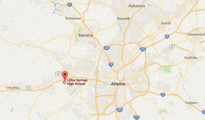 The teacher, who was not named, took the gun into Lithia Springs High School at around 7:15 a.m. on Thursday, The Associated Press reported, citing Hambrick. (Google Maps)