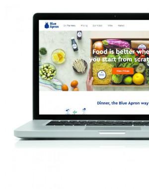 Website of Blue Apron, an ingredient-and-recipe meal kit service. (SHUTTERSTOCK; THE EPOCH TIMES)