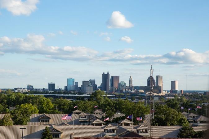 The skyline of downtown Columbus, on Aug. 4, 2017. (Benjamin Chasteen/The Epoch Times)