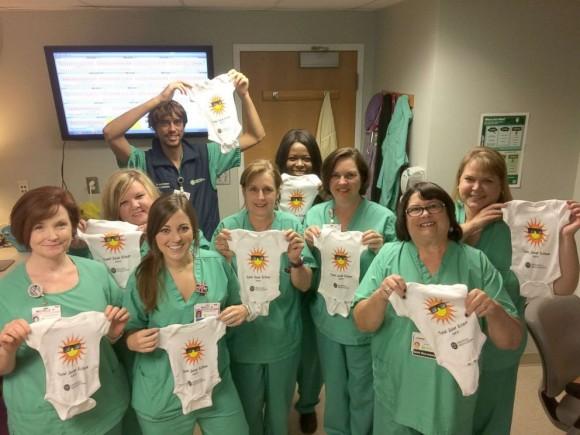 Greenville Memorial Hospital in South Carolina presented newborns born on the day of the total solar eclipse on Aug. 21 with souvenir onesies. (Greenville Memorial Hospital)