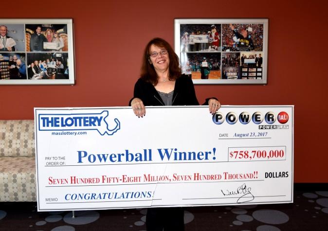 Mavis Wanczyk of Chicopee, Mass., the winner of the $758.7 million Powerball jackpot is pictured in Braintree, Mass., in this Aug. 24, 2017, handout photo. (Massachusetts State Lottery/Handout via Reuters)