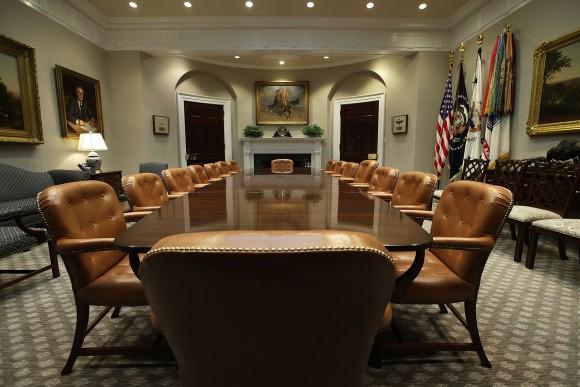 The Roosevelt Room of the White House after renovations on Aug. 22, 2017. (Alex Wong/Getty Images)