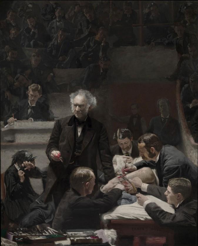 "Portrait of Dr. Samuel D. Gross (The Gross Clinic)," 1875, by Thomas Eakins (1844–1916). Oil on canvas, 8 feet by 6 feet 6 inches. Gift of the Alumni Association to Jefferson Medical College in 1878 and purchased by the Pennsylvania Academy of the Fine Arts and the Philadelphia Museum of Art in 2007 with the generous support of more than 3,600 donors, 2007. (Philadelphia Museum of Art)