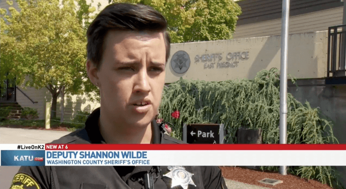 Deputy Shannon Wilde. (Screenshot via KATU)