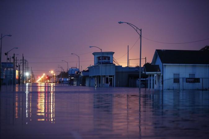 A street after it was inundated with flooding from Hurricane Harvey in Port Arthur, Texas, on Aug. 31, 2017. (Joe Raedle/Getty Images)