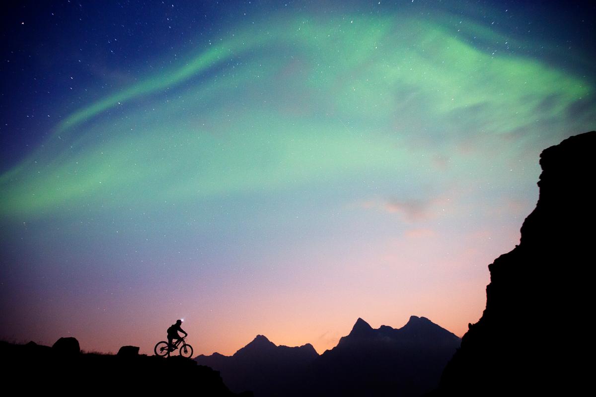 Athlete bikes on the Lofoten, Norway on Sept. 5th 2014. (Frode Sandbech/Red Bull Content Pool)