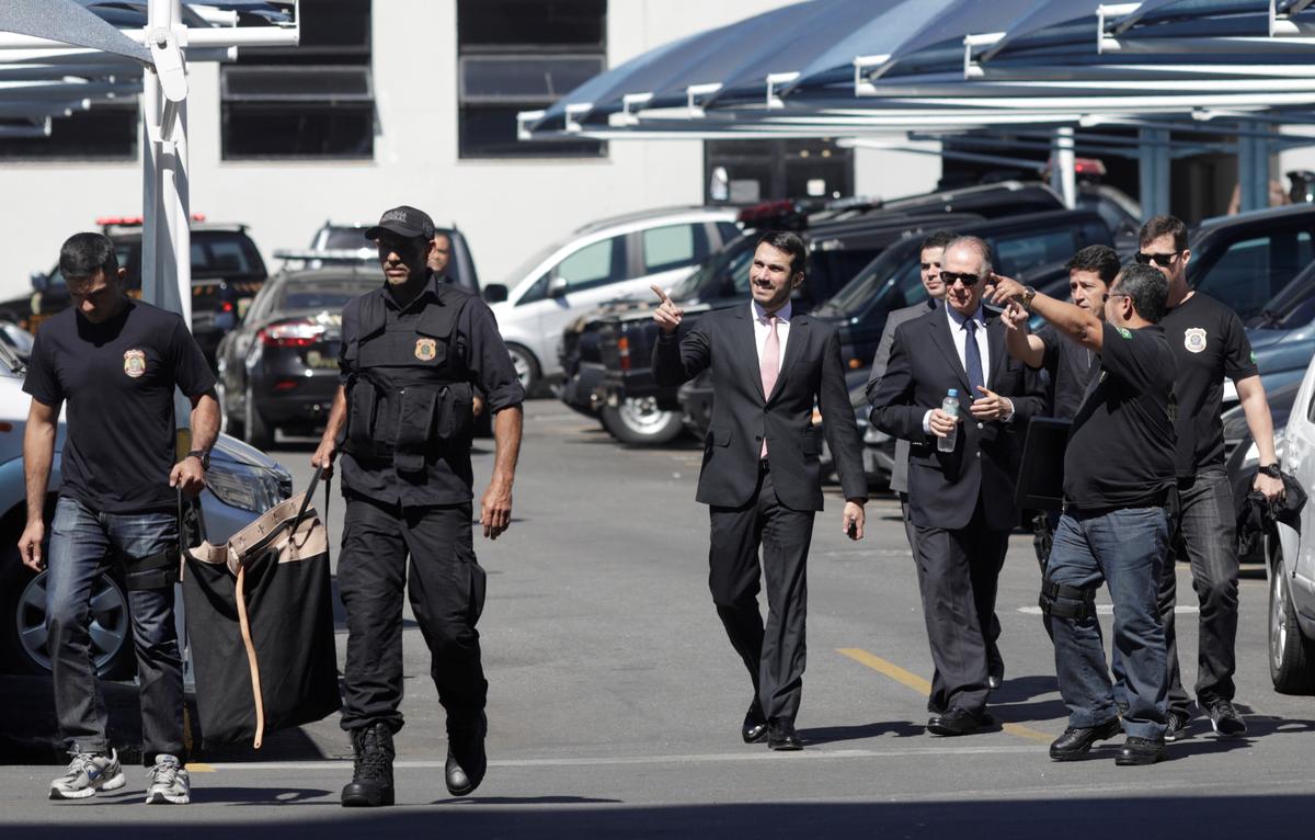 Brazilian Olympic Committee (COB) President Carlos Arthur Nuzman arrives to Federal Police headquarters in Rio de Janeiro, Brazil, on Sept. 5, 2017. (REUTERS/Ricardo Moraes)