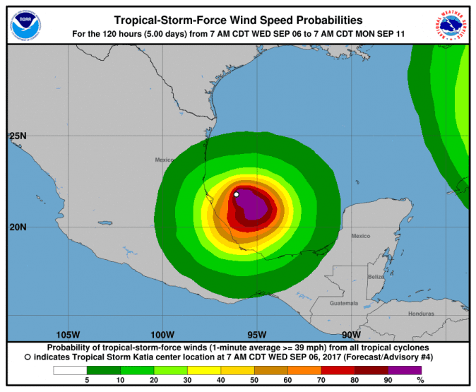  Tropical Storm Katia. (NOAA)