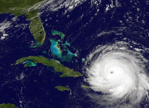 NOAA's GOES satellite shows Hurricane Irma as it moves towards the Florida Coast in the Caribbean Sea taken at 16:15 UTC on Sept. 7, 2017. (NOAA GOES Project via Getty Images)