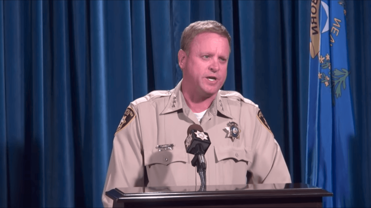 Las Vegas Metropolitan Police Department Undersheriff Kevin McMahill responded to Michael Bennett's tweet at a press conference on Sept. 6, 2017. (Screenshot/Storyful video)