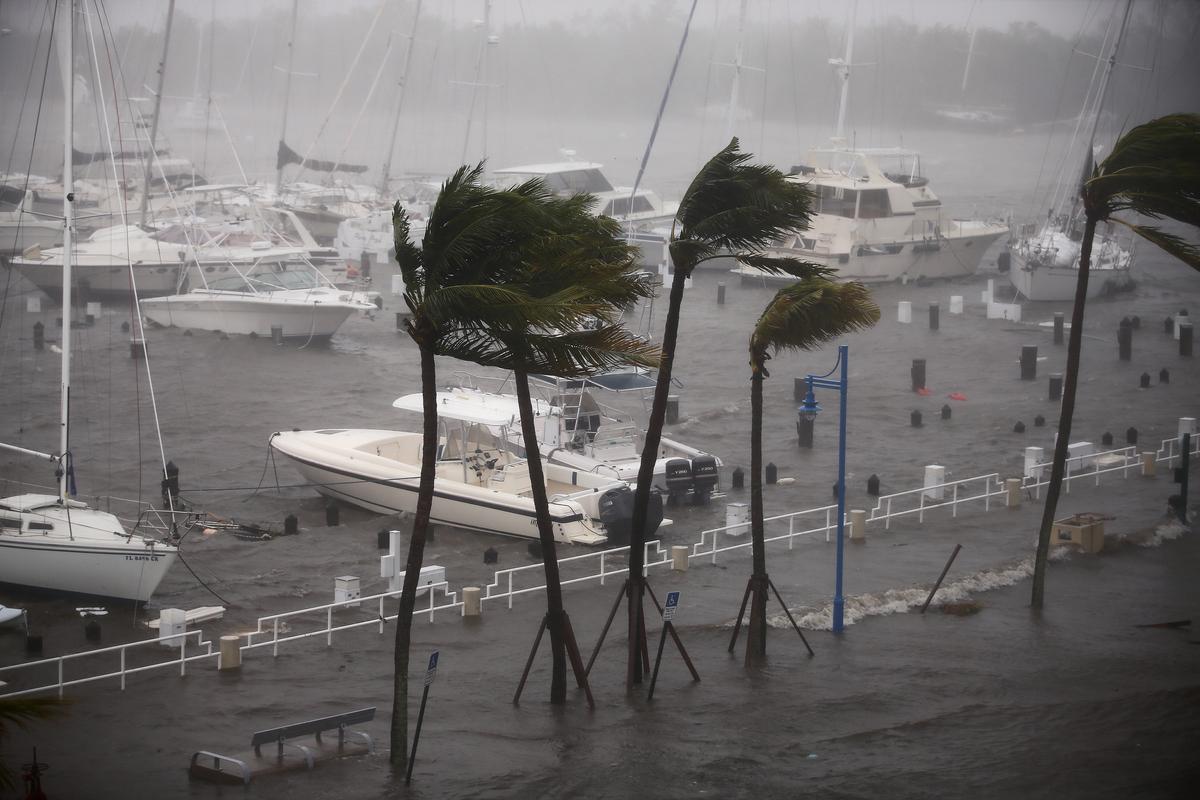 Boats are seen at a marina in Coconut Grove as Hurricane Irma arrives at south Florida, in Miami, Florida on Sept. 10, 2017. (REUTERS/Carlos Barria)