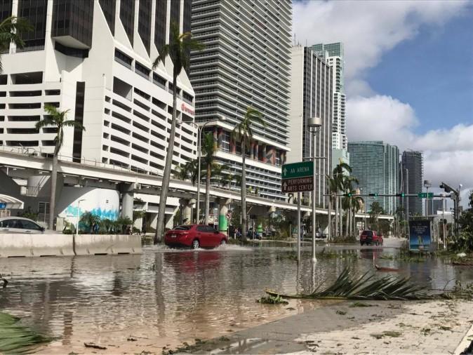 Downtown Miami on Sept. 11, 2017, after it was hit by Hurricane Irma. (The Epoch Times)