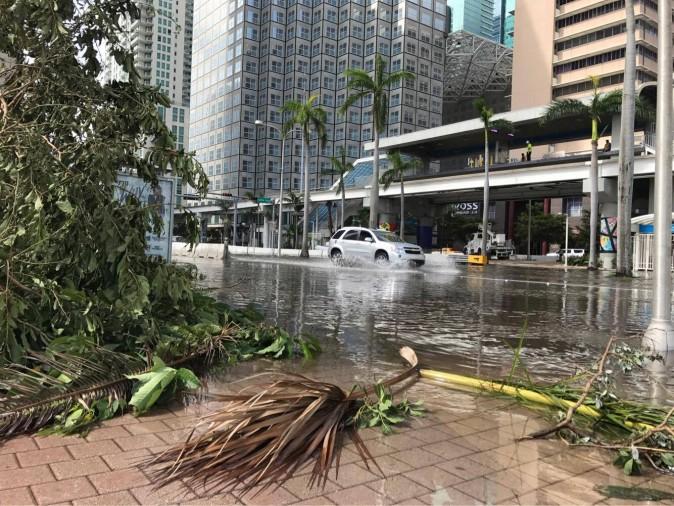 Downtown Miami on Sept. 11, 2017, after it was hit by Hurricane Irma. (The Epoch Times)