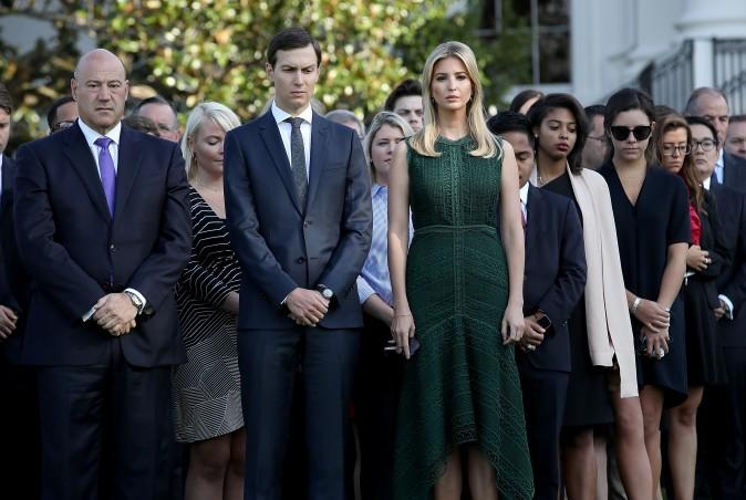 Ivanka Trump and Jared Kushner attend a ceremony on the South Lawn of the White House marking the Sept. 11 attacks Sept. 11, 2017 in Washington. (Win McNamee/Getty Images)