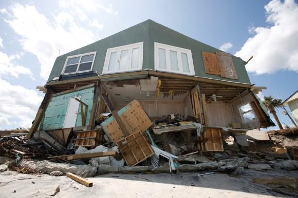 A damaged coastal house is pictured after Hurricane Irma passed the area in Ponte Vedra Beach, Florida, U.S., September 12, 2017. (Reuters/Chris Wattie)