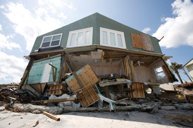 What's left of a coastal house in Ponte Vedra Beach, Fla., after Hurricane Irma hit on Sept. 12, 2017. (Chris Wattie/Reuters)