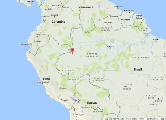 Javari Valley in the remote west of Brazil. (Screenshot via Google Maps)