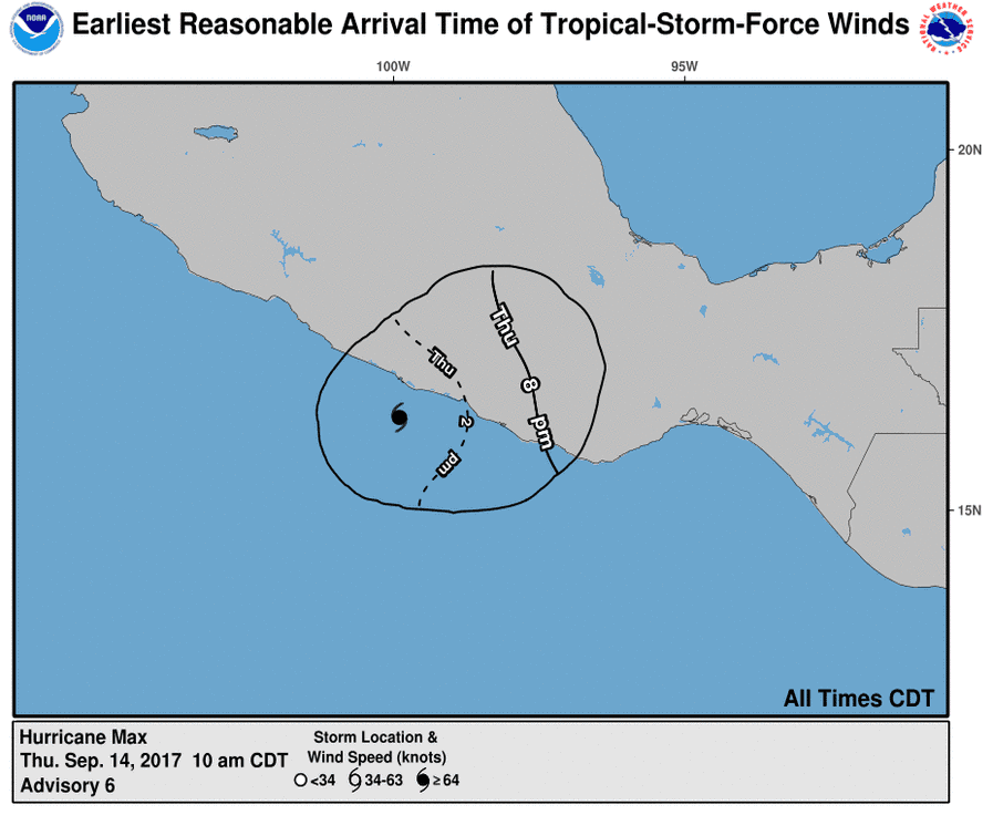 Hurricane Max's forecast (NOAA/ NHC)