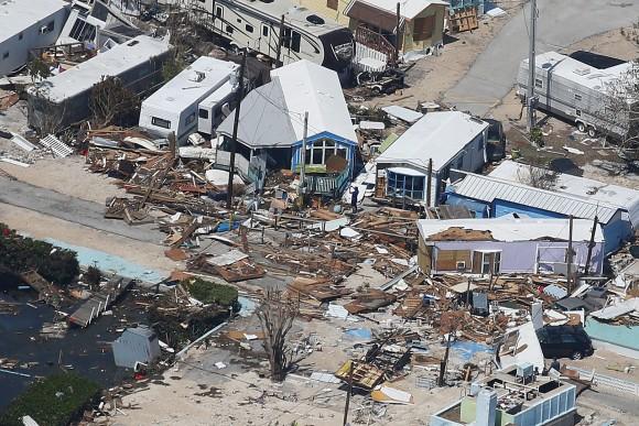 A destroyed trailer park is pictured in an aerial photo in the Keys in Marathon, Florida, September 13, 2017. (REUTERS/Carlo Allegri)
