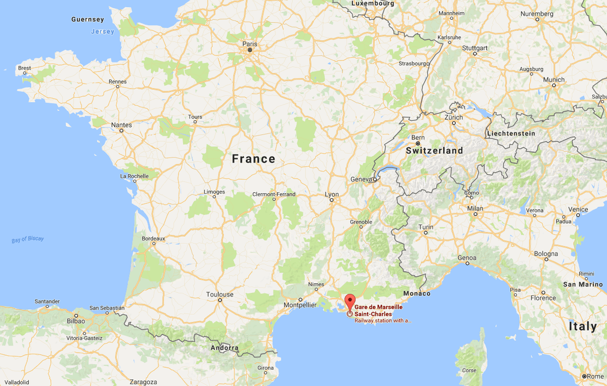 Saint-Charles train station in Marseille, France. (Screenshot via Google Maps)