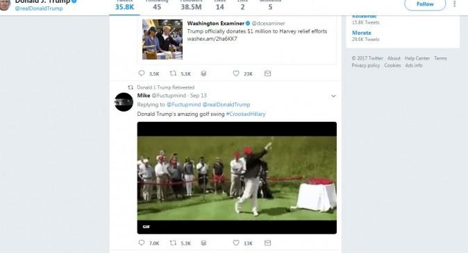 (Twitter/screenshot - President Donald Trump's account timeline)
