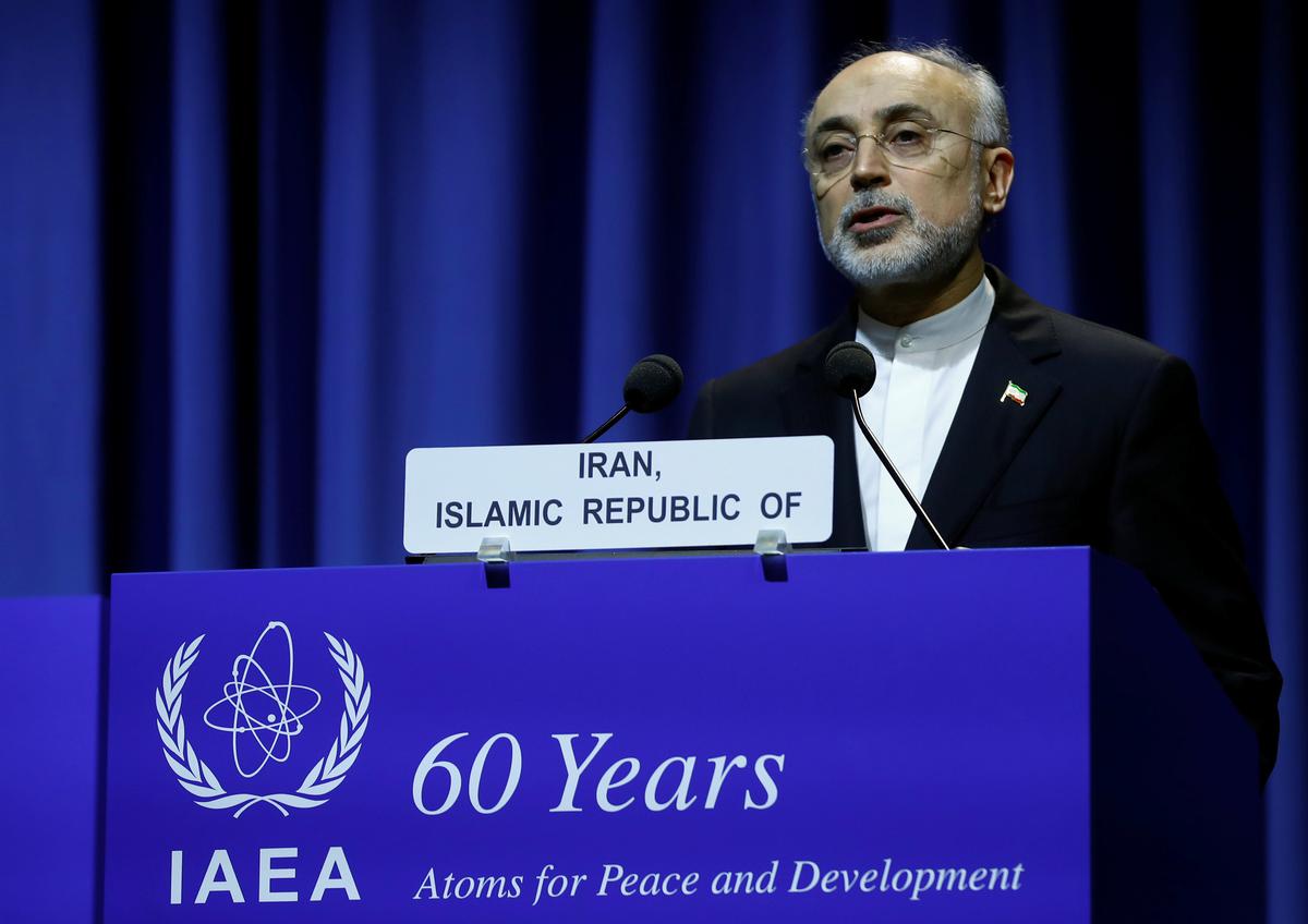 Head of Iran's Atomic Energy Organization Ali-Akbar Salehi attends the opening of the International Atomic Energy Agency (IAEA) General Conference at their headquarters in Vienna, Austria on Sept. 18, 2017. (REUTERS/Leonhard Foeger)