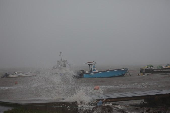 Boats remain anchored in a wharf as Hurricane Maria approaches in Guadeloupe island, France, on Sept. 18, 2017. (Reuters/Andres Martinez Casares)