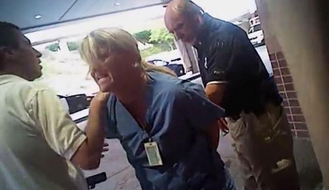 Nurse Alex Wubbels is arrested by a Salt Lake City police officer at University Hospital in Salt Lake City. (Screenshot)