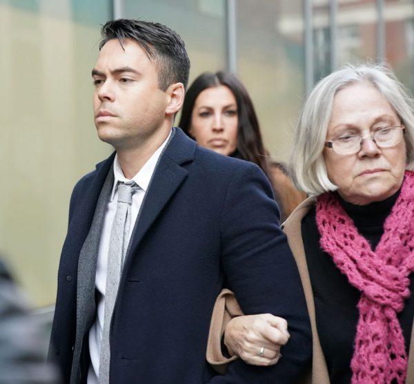 Television actor Bruno Langley arrives at Manchester Magistrates Court where he is facing sexual assault charges on November 28, 2017 in Manchester, England. (Christopher Furlong/Getty Images)