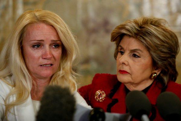 Rocxanne Deschamps, who took in accused Florida school shooting suspect Nikolas Cruz, speaks during a news conference with her attorney Gloria Allred, in New York on Mar.20, 2018. (REUTERS) Brendan McDermid