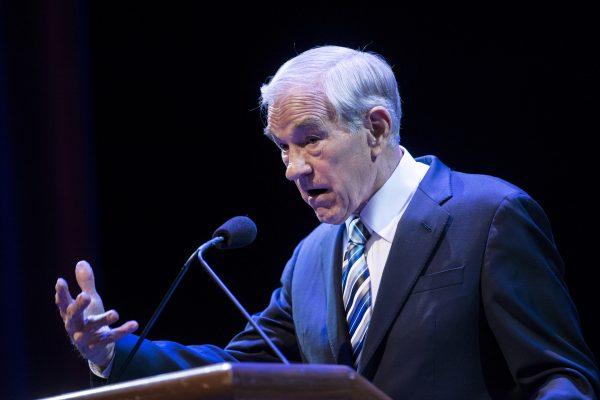 Former U.S. Rep. Ron Paul (R-Texas) speaks at George Washington University on March 4, 2013, in Washington. Paul has come out against what he deems an excessive use of force in the aftermath of the Boston Marathon explosions. (Brandan Smialowski/AFP/Getty Images)