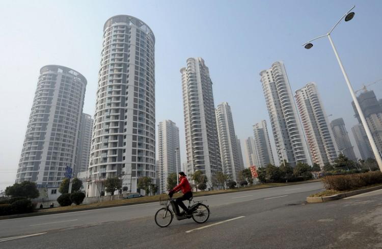 New buildings in Hefei city in China's Anhui Province in February 2001. (Getty Images)