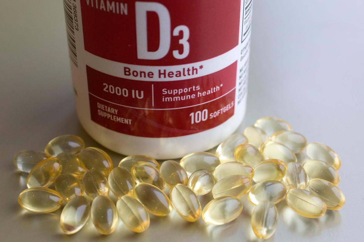 A container of Vitamin D capsules. (Mark Lennihan/AP Photo)