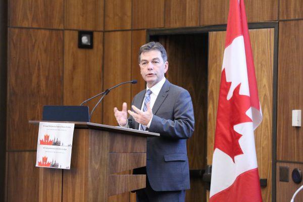 Member of Parliament David Anderson at the 6th Parliamentary Forum on Religious Freedom in Ottawa on April 4, 2017. Anderson has recently published a series of videos on religious freedom in China. (Donna He/Epoch Times)