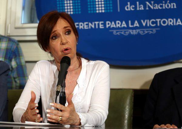 Vice President Cristina Fernández de Kirchner speaks during a news conference in Buenos Aires, on Dec. 7, 2017. (Reuters/Marcos Brindicci)