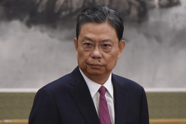 Zhao Leji, the head of the Central Commission for Discipline Inspection, at a media meet-and-greet of the CCP's Politburo Standing Committee, in Beijing on Oct. 25, 2017. (Wang Zhao/AFP/Getty Images)