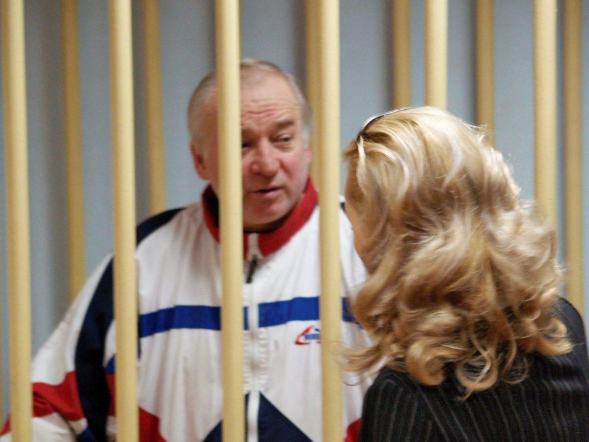 Sergei Skripal, a former colonel of Russia's GRU military intelligence service, looks on inside the defendants' cage as he attends a hearing at the Moscow military district court, Russia on Aug. 9, 2006. (Kommersant/Yuri Senatorov via Reuters)