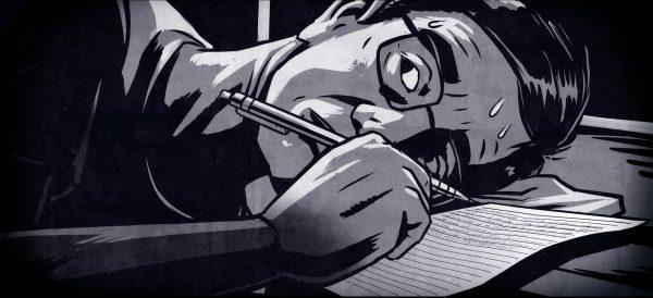 Animated recreation of Sun Yi surreptitiously writing an SOS letter in bed at night in the Masanjia Labor Camp. (Courtesy Flying Cloud Productions)
